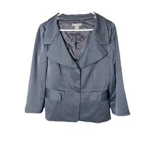 Ann Taylor Womens Blazer Jacket Sz 10 Black Business Office Workwear Holiday